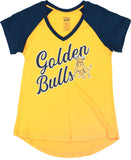 Big Boy Johnson C. Smith Golden Bulls S4 Womens V-Neck Tee [Gold]