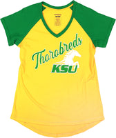 Big Boy Kentucky State Thorobreds S4 Womens V-Neck Tee [Gold]