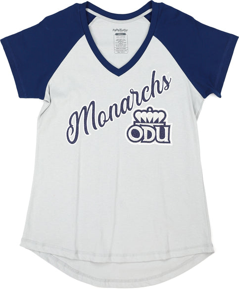 Big Boy Old Dominion Monarchs S4 Womens V-Neck Tee [Grey]
