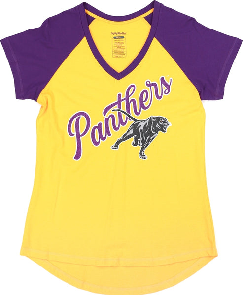 Big Boy Prairie View A&M Panthers S4 Womens V-Neck Tee [Gold]