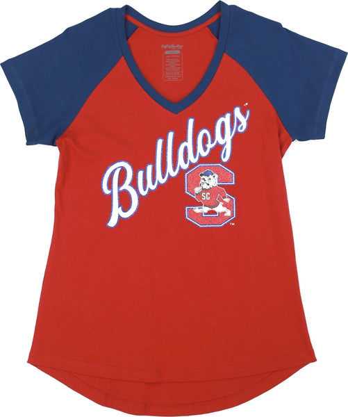 Big Boy South Carolina State Bulldogs S4 Womens V-Neck Tee [Maroon]