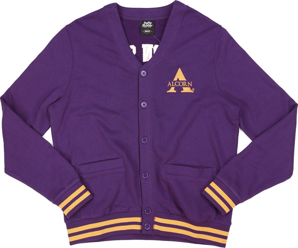 Big Boy Alcorn State Braves S6 Mens Cardigan [Purple]