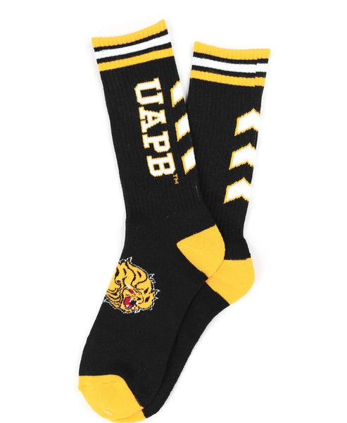 Big Boy Arkansas At Pine Bluff Golden Lions S6 Mens Athletic Socks [Black]
