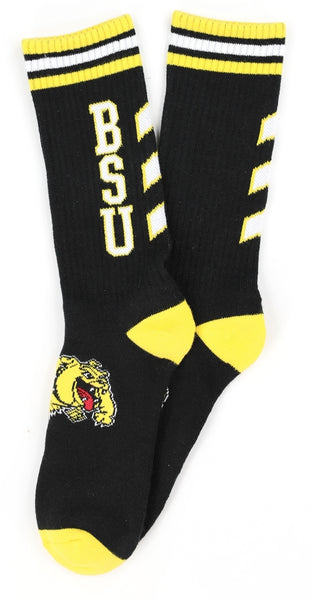 Big Boy Bowie State Bulldogs S6 Mens Athletic Socks [Black]