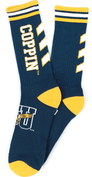 Big Boy Coppin State Eagles S6 Mens Athletic Socks [Navy Blue]