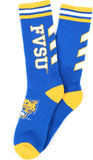 Big Boy Fort Valley State Wildcats S6 Mens Athletic Socks [Royal Blue]