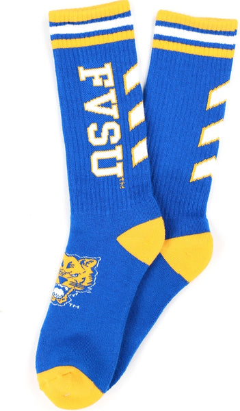 Big Boy Fort Valley State Wildcats S6 Mens Athletic Socks [Royal Blue]