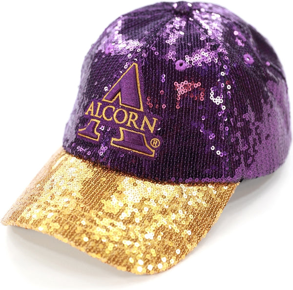 Big Boy Alcorn State Braves S145 Womens Sequins Cap [Purple]