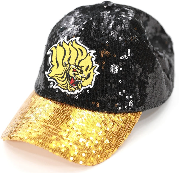 Big Boy Arkansas At Pine Bluff Golden Lions S145 Womens Sequins Cap [Black]