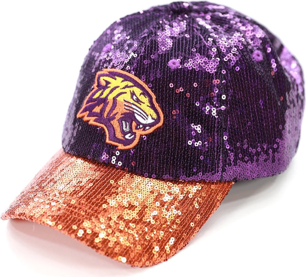 Big Boy Edward Waters Tigers S145 Womens Sequins Cap [Purple]