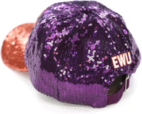 Big Boy Edward Waters Tigers S145 Womens Sequins Cap [Purple]