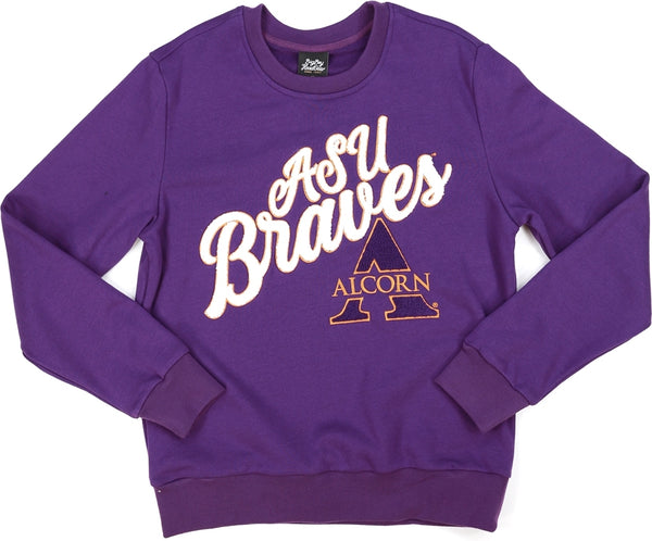 Big Boy Alcorn State Braves S5 Mens Crewneck Sweatshirt [Purple]