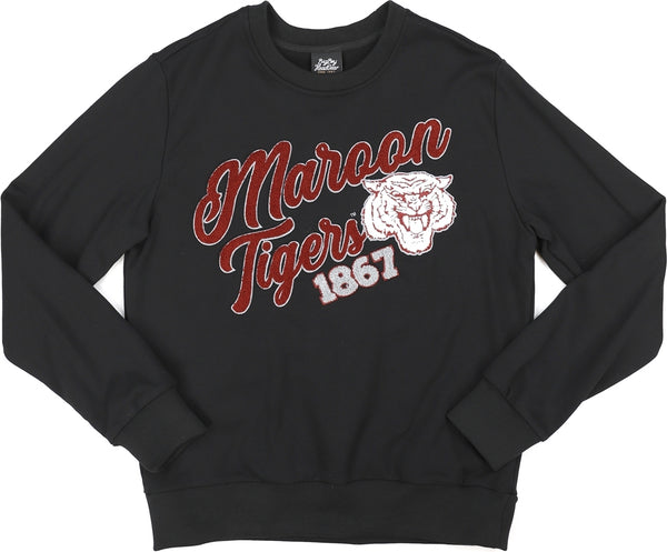 Big Boy Morehouse Maroon Tigers S5 Mens Crewneck Sweatshirt [Black]