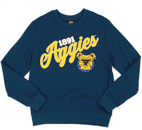 Big Boy North Carolina A&T Aggies S5 Mens Crewneck Sweatshirt [Navy Blue]