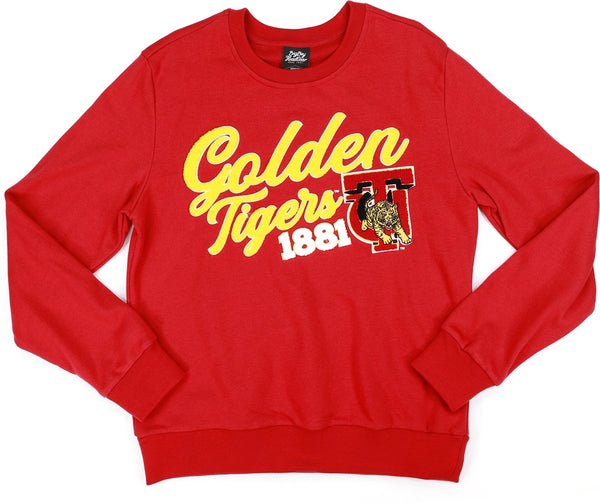 Big Boy Tuskegee Golden Tigers S5 Mens Crewneck Sweatshirt [Crimson Red]