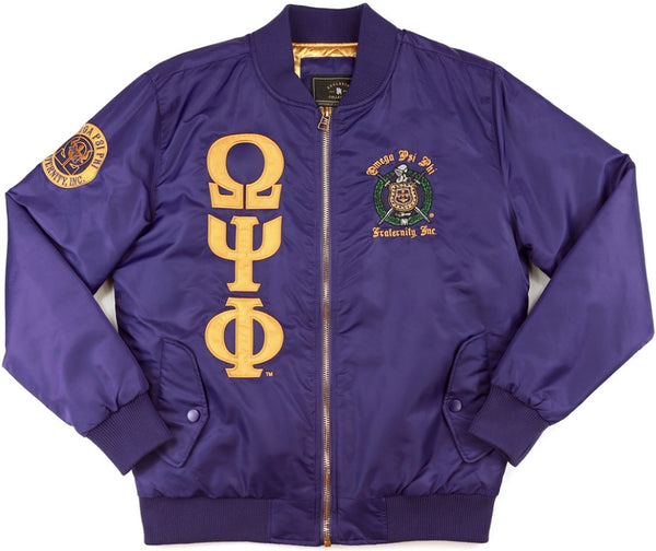 Big Boy Omega Psi Phi Divine 9 S4 Bomber Jacket [Purple]