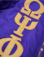 Big Boy Omega Psi Phi Divine 9 S4 Bomber Jacket [Purple]
