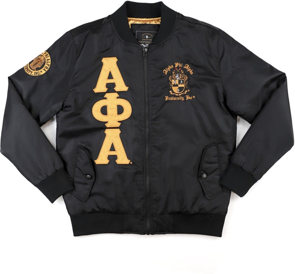 Big Boy Alpha Phi Alpha Divine 9 S4 Bomber Jacket [Black]