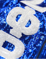 Big Boy Zeta Phi Beta Divine 9 S4 Sequins Jacket [Royal Blue]