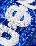 Big Boy Zeta Phi Beta Divine 9 S4 Sequins Jacket [Royal Blue]