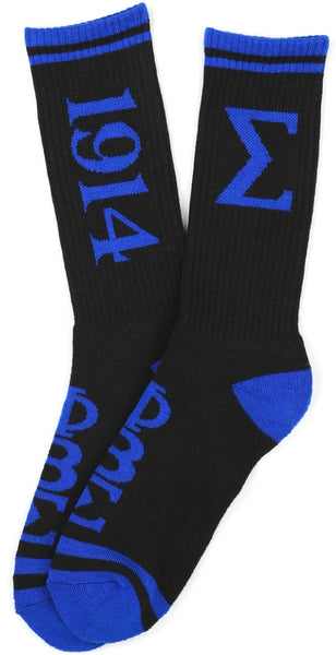 Big Boy Phi Beta Sigma Divine 9 S5 Athletic Socks [Black]