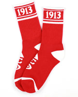 Big Boy Delta Sigma Theta Divine 9 S5 Athletic Socks [Red]