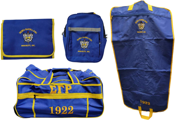 Buffalo Dallas Sigma Gamma Rho 4 Piece Travel Bag Bundle [Blue]