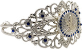 Zeta Phi Beta Dove Crown Filigree Ladies Bangle Bracelet With Stones [Silver]