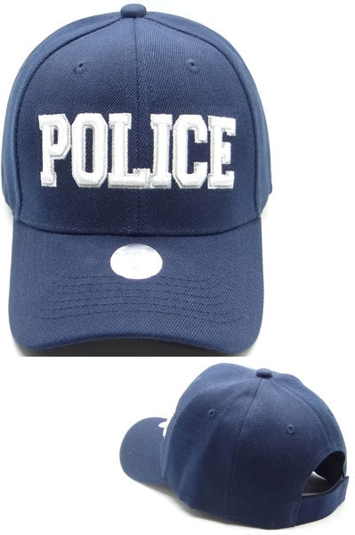 Police Text Classic Mens Cap [Navy Blue]