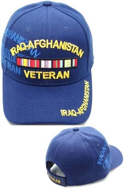 Iraq-Afghanistan Veteran Ribbon Shadow Mens Cap [Baseball Cap - Navy Blue]