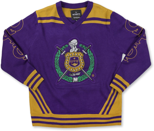 Big Boy Omega Psi Phi Divine 9 S5 V-Neck Sweater [Purple]