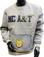 Buffalo Dallas North Carolina A&T Aggies Chenille Crewneck Adult Unisex Sweatshirt [Grey]