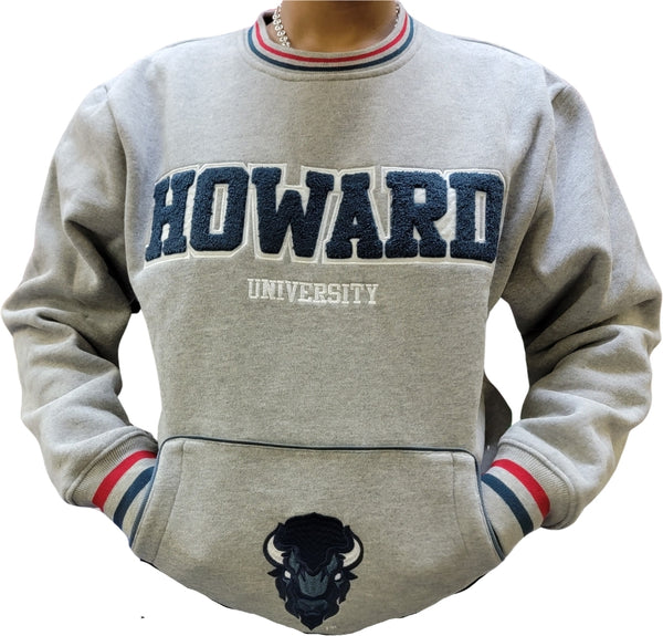 Buffalo Dallas Howard Bison Chenille Crewneck Adult Unisex Sweatshirt [Grey]