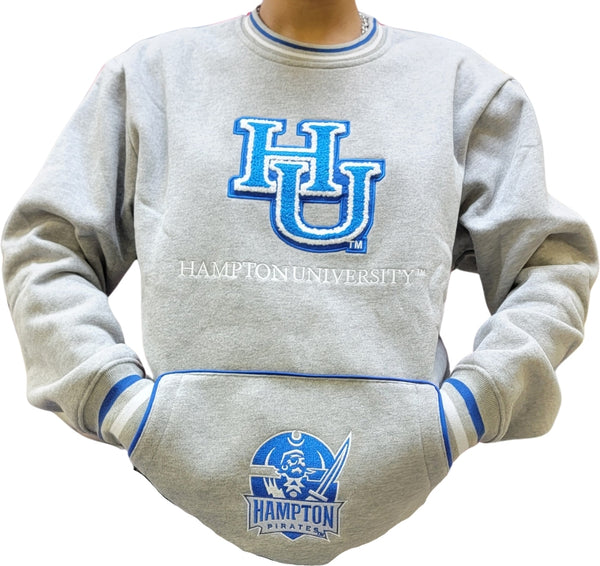Buffalo Dallas Hampton Pirates Chenille Crewneck Adult Unisex Sweatshirt [Grey]