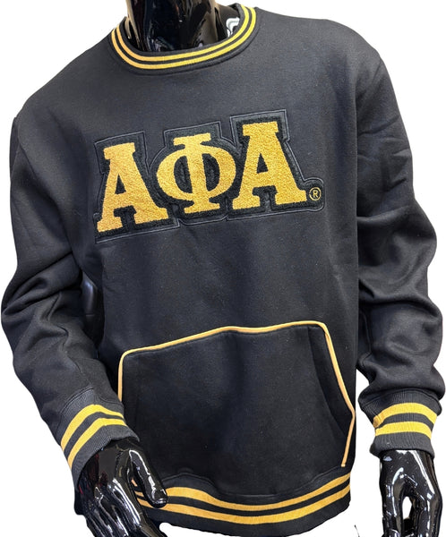 Buffalo Dallas Alpha Phi Alpha Chenille Crewneck Sweatshirt [Black]