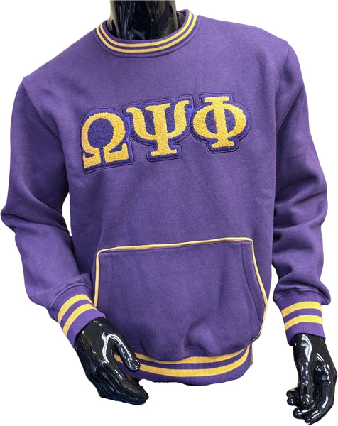 Buffalo Dallas Omega Psi Phi Chenille Crewneck Sweatshirt [Purple]