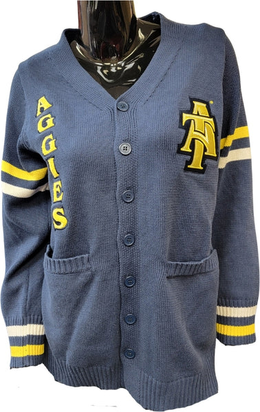 Buffalo Dallas North Carolina A&T Aggies Adult Unisex Varsity Cardigan [Blue]