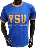 Buffalo Dallas Virginia State Trojans Adult Unisex Ringer Tee [Short Sleeve - Blue]