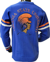 Buffalo Dallas Virginia State Trojans Adult Unisex Varsity Cardigan [Button Down - Blue]