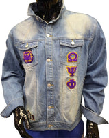 Buffalo Dallas Omega Psi Phi Denim Jacket [Blue]