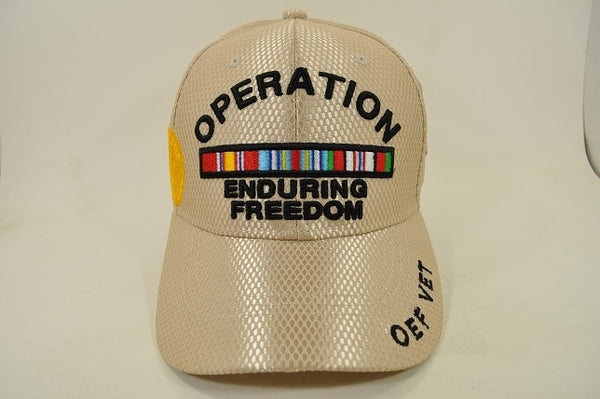 Operation Enduring Freedom Vet Medal M004 Shadow Jersey Mesh Mens Cap [Khaki]