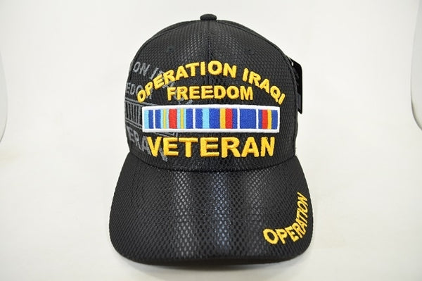 Operation Iraqi Freedom Veteran M005 Shadow Jersey Mesh Mens Cap [Black]