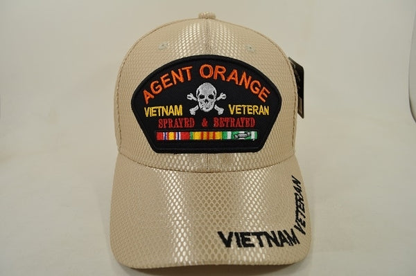 Agent Orange Vietnam Veteran Patch M016 Jersey Mesh Mens Cap [Khaki]