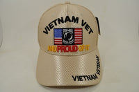 Vietnam Vet And Proud Of It POW MIA Flag M017 Jersey Mesh Mens Cap [Khaki]