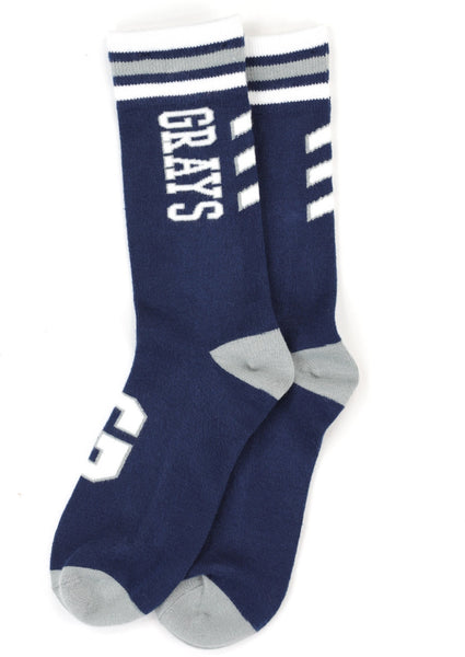 Big Boy Homestead Grays S2 Athletic Socks [Navy Blue]