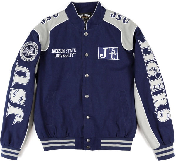 Big Boy Jackson State Tigers S12 State Racing Twill Jacket [Navy Blue]