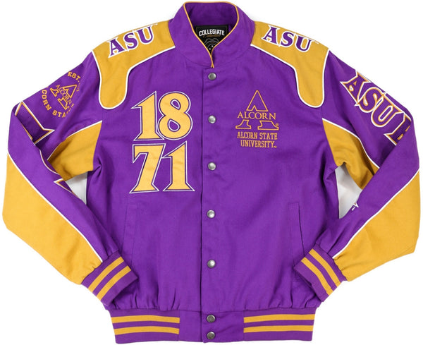 Big Boy Alcorn State Braves S12 State Racing Twill Adult Jacket [Purple]