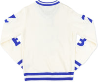 Big Boy Zeta Phi Beta Divine 9 S5 V-Neck Sweater [Ivory White]