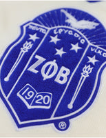Big Boy Zeta Phi Beta Divine 9 S5 V-Neck Sweater [Ivory White]