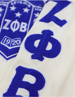 Big Boy Zeta Phi Beta Divine 9 S5 V-Neck Sweater [Ivory White]